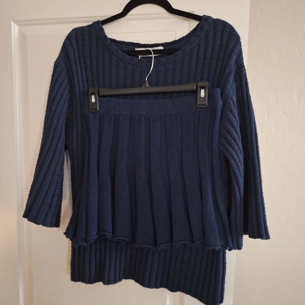 FP Beach Navy Blue Top/Skirt Set